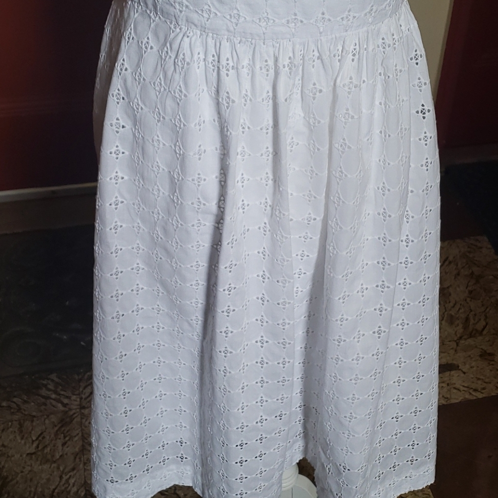 Banana Republic White Eyelet Strapless Dress SZ 0 - Picture 11 of 15